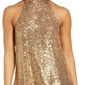 Halogen Gold Sequin Dress